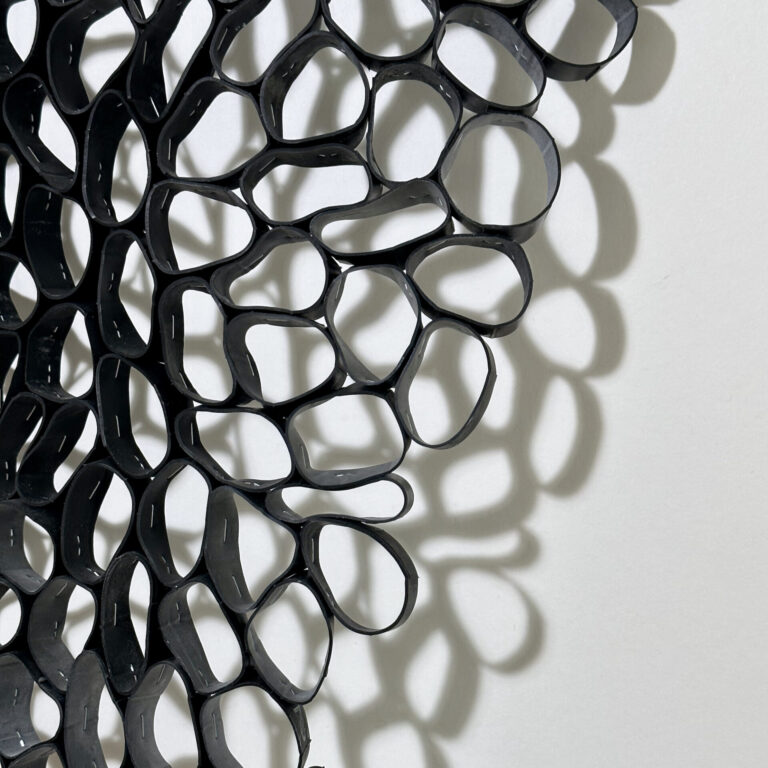 Monika Mayer, Soft Sculpture No 1 Detail 2022 Inner Tubes Staples